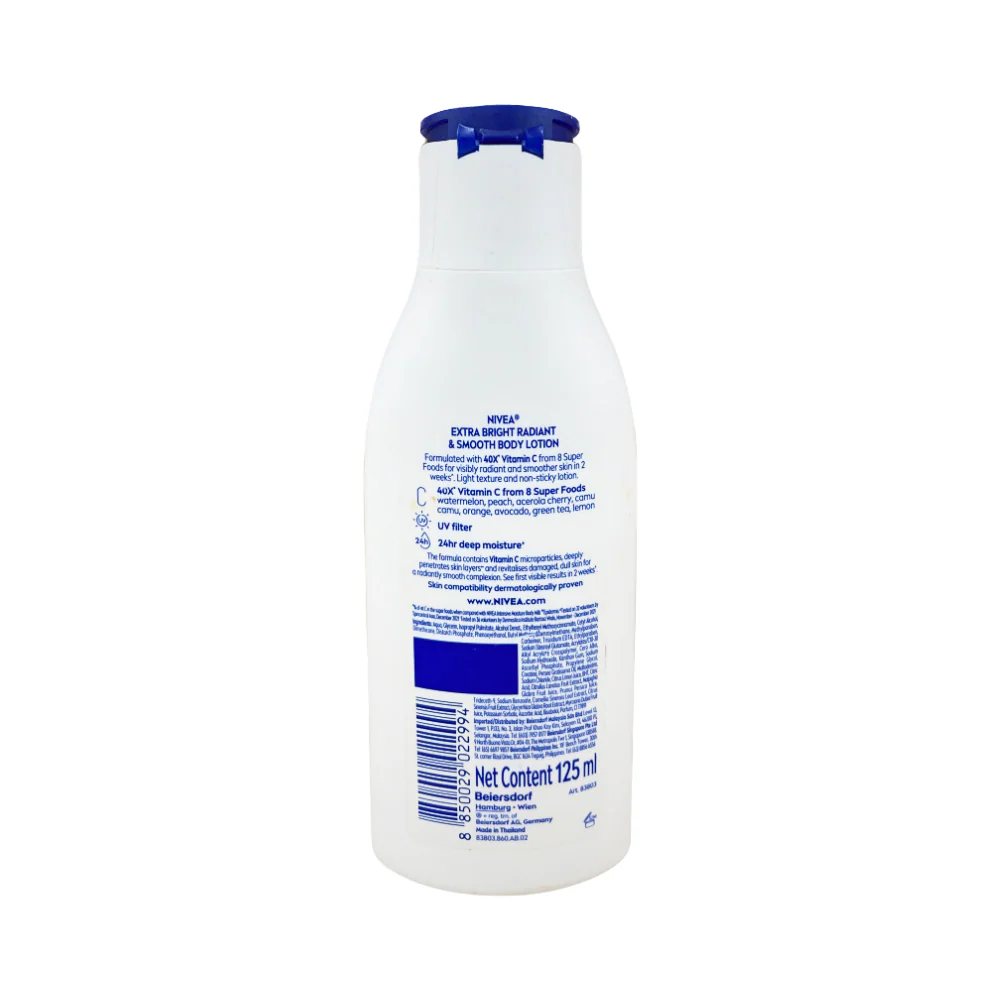 Nivea Extra Bright Lotion Radiant And Smooth 125ml - Image 2