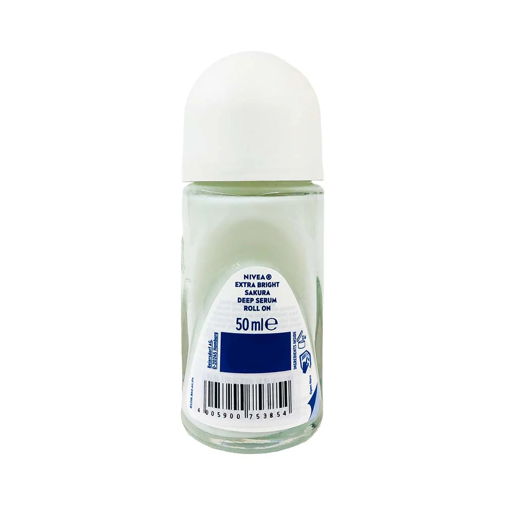 Nivea Extra Bright Sakura Deep Serum Anti-Perspirant Deodorant Roll 50ml - Image 2