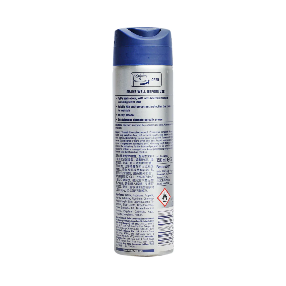 Nivea For Men Silver Protect Dynamic Power Deodorant Spray 150ml - Image 2
