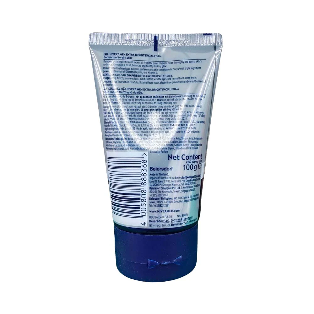 Nivea Men Extra White Facial Foam 100g - Image 2