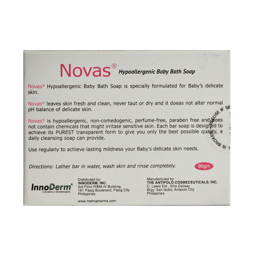 Novas Hypoallegenic Baby Bath Soap 90g - Image 2