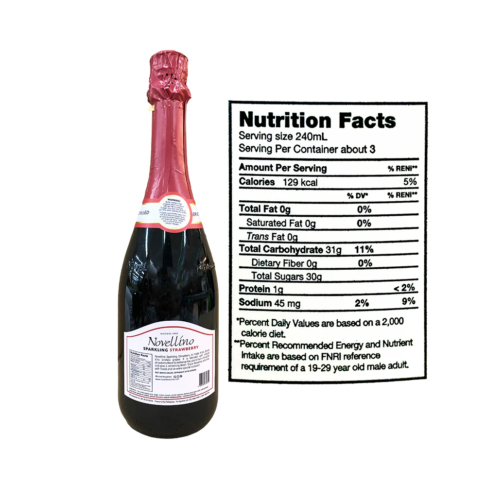Novellino Sparkling Wine Strawberry 750ml - Image 2