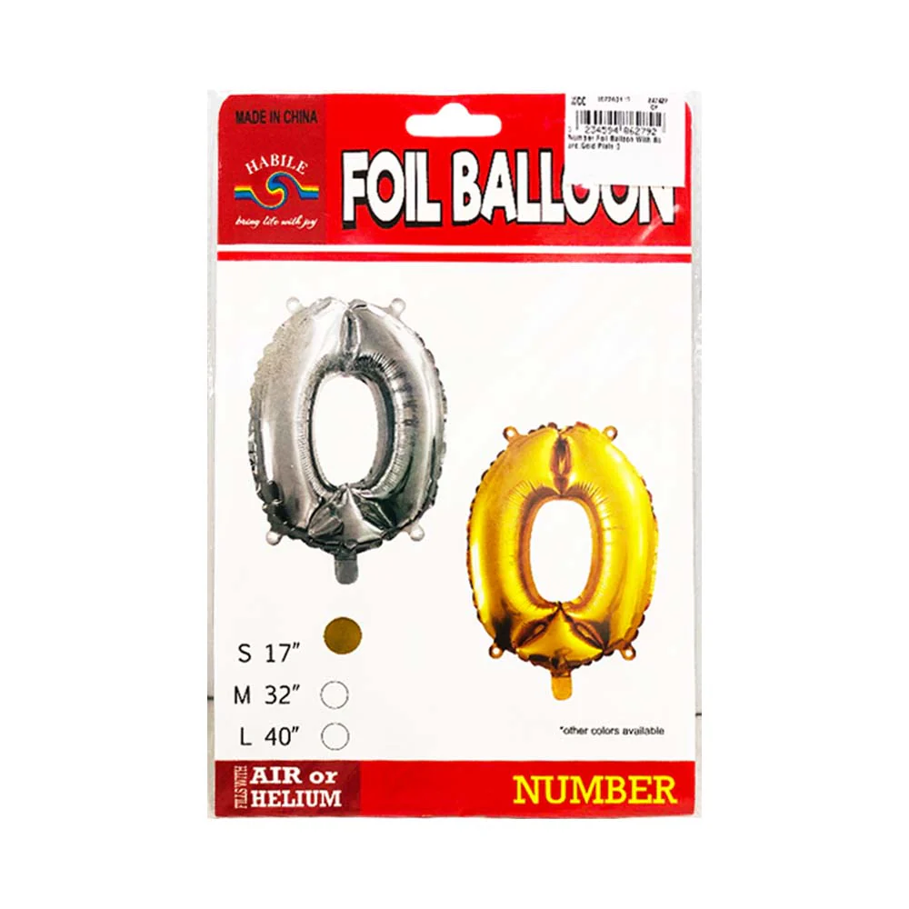 Habile Foil Balloon With Board Gold Plain #0 17in - Image 2