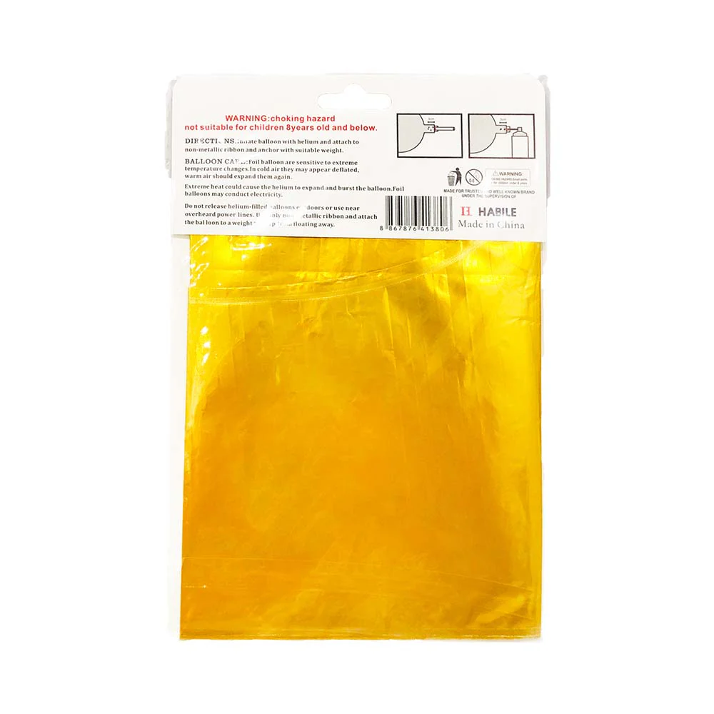 Habile Foil Balloon With Board Gold Plain #0 17in - Image 3