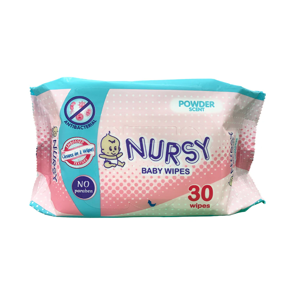 Nursy Baby Wipes Powder Scent 30 Sheets x 3's - Image 2