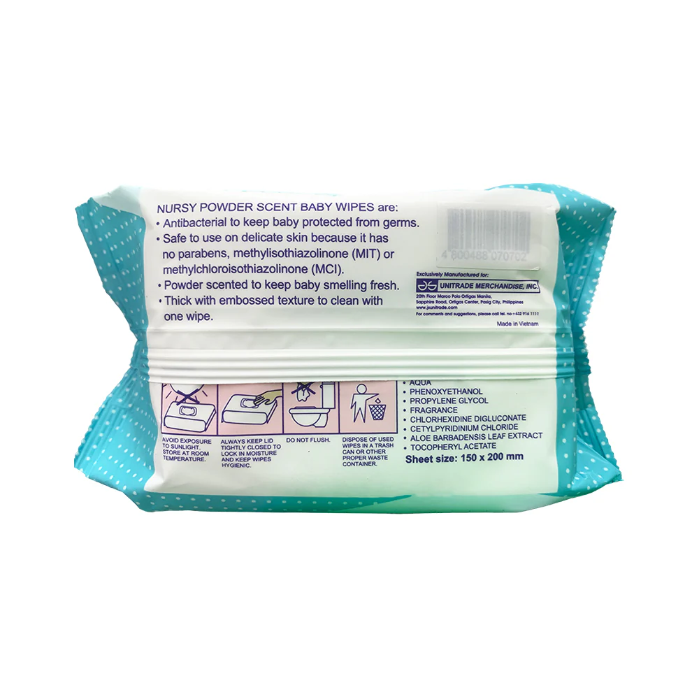 Nursy Baby Wipes Powder Scent 30 Sheets x 3's - Image 3