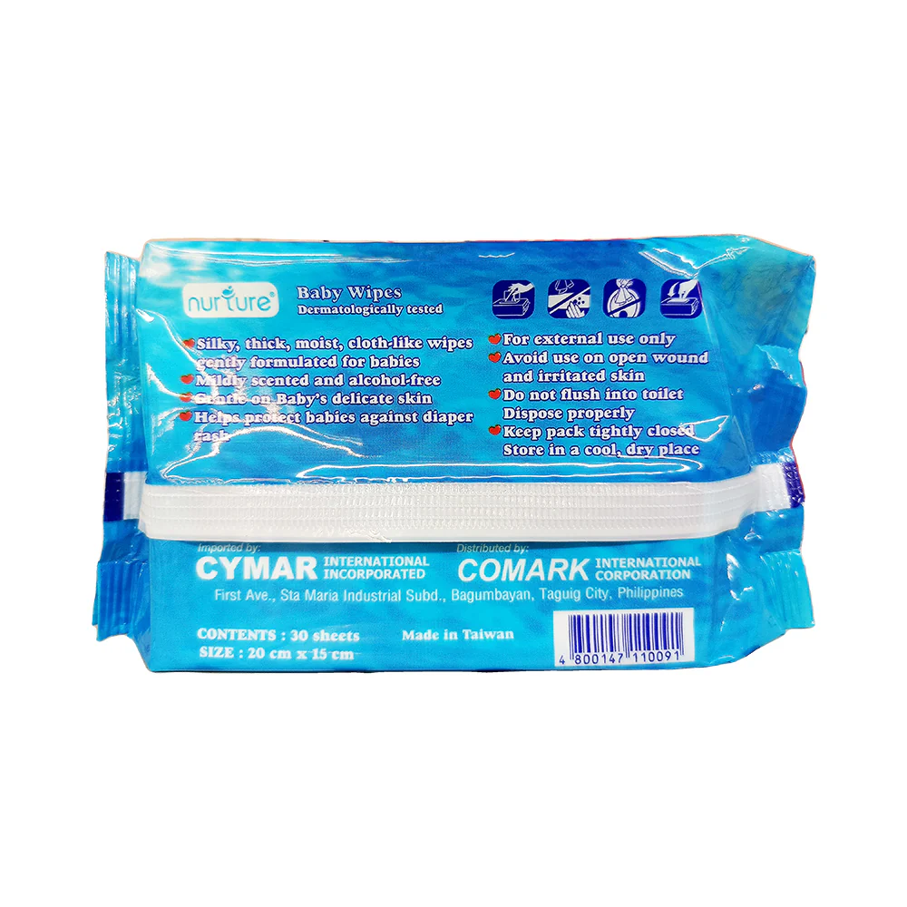 Nurture Baby Wipes Powder Fresh Scent 30's - Image 2