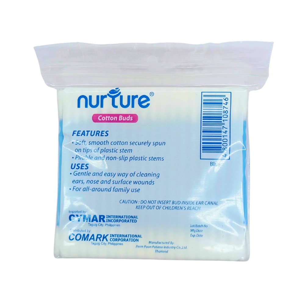 Nurture Cotton Buds Plastic Stem Blue 200's - Image 2