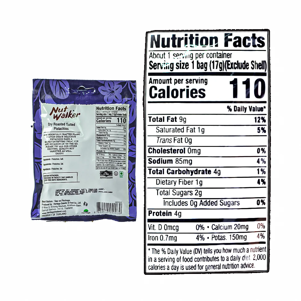 Nut Walker Nuts Pistachios Dry Roasted And Salted 35g - Image 3