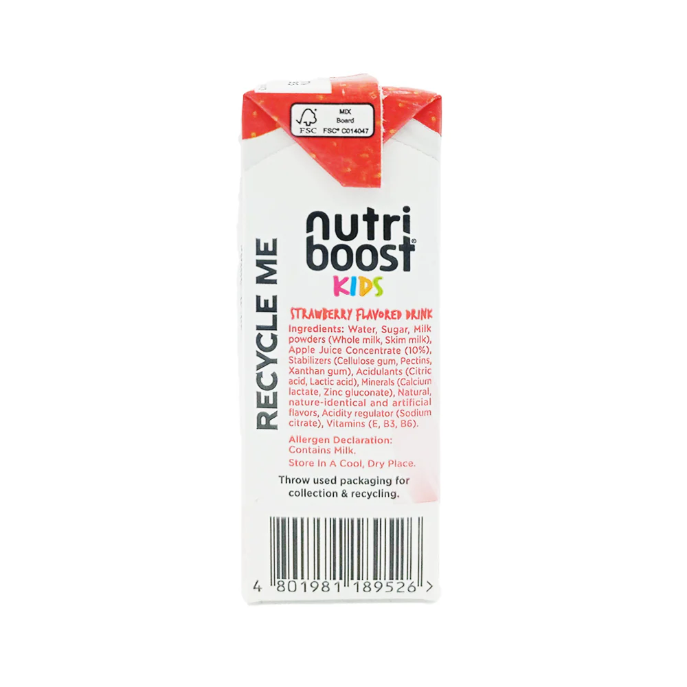 Nutriboost Milk + Juice Drink Strawberry 110ml - Image 2