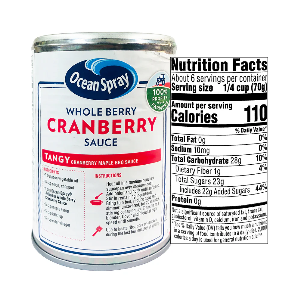 Ocean Spray Whole Cranberry Sauce 397g (14oz ) - Image 2