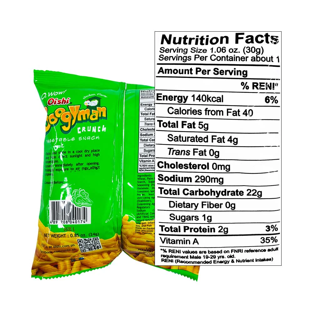 Oishi Boogyman Crunch Vegetable Snack 24g - Image 2