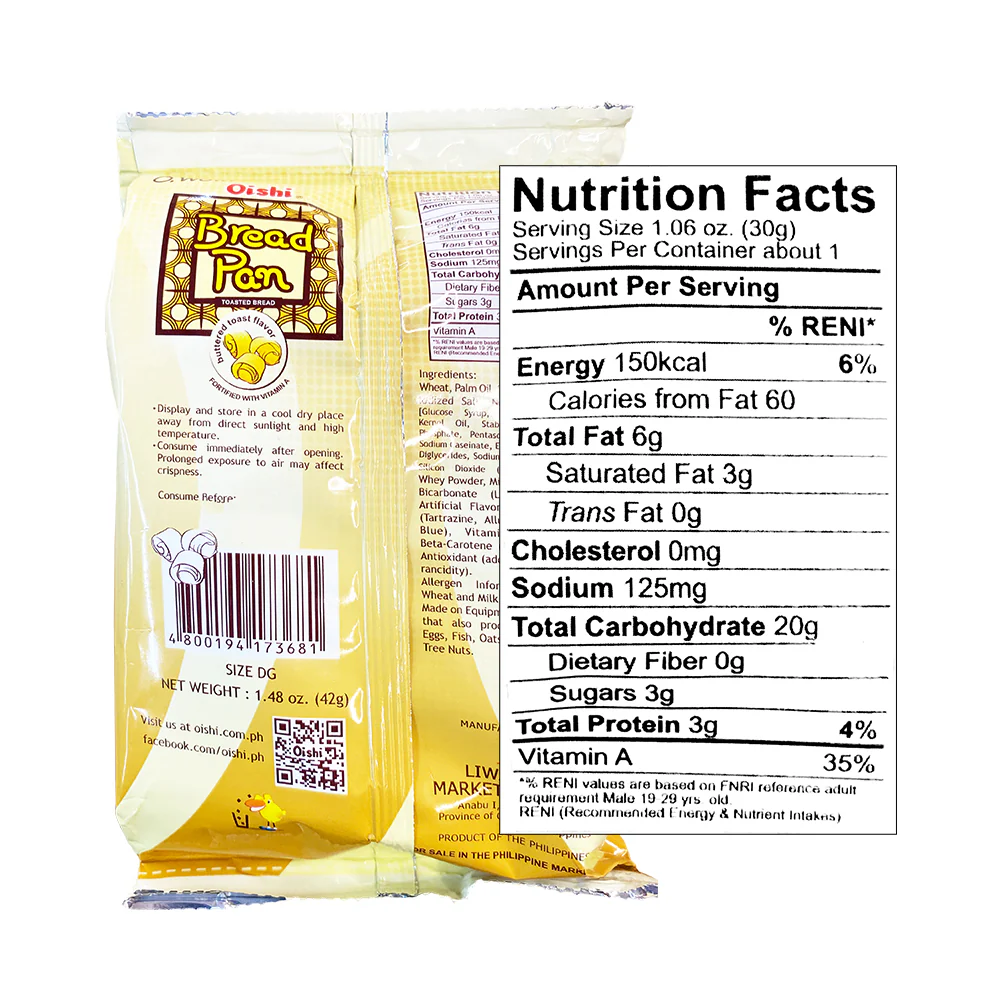 Oishi Bread Pan Buttered Toast 42g - Image 2