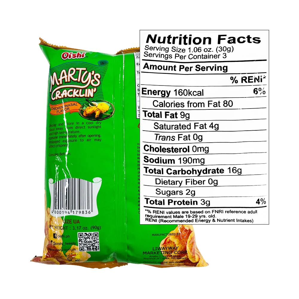 Oishi Marty's Cracklin' Chicken Inasal 90g - Image 2