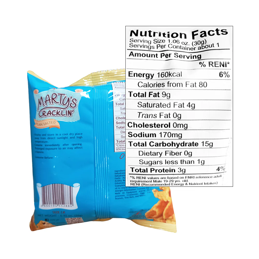 Oishi Marty's Cracklin' Plain Salted 26g - Image 2