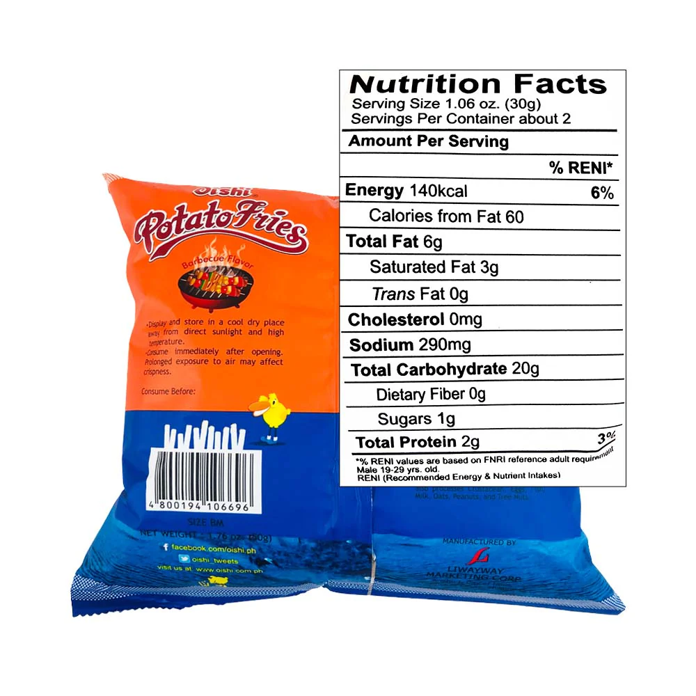 Oishi Potato Fries Barbecue 50g - Image 2