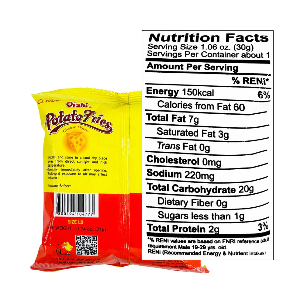 Oishi Potato Fries Cheese 21g - Image 2
