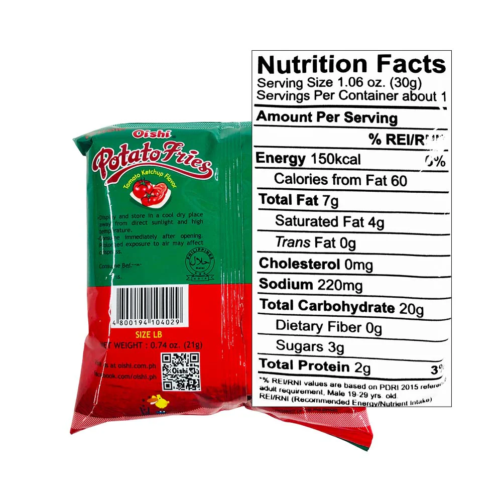 Oishi Potato Fries Ketchup 21g - Image 2