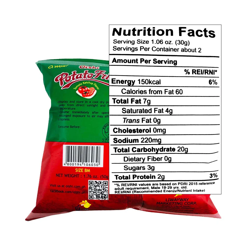 Oishi Potato Fries Ketchup 50g - Image 2