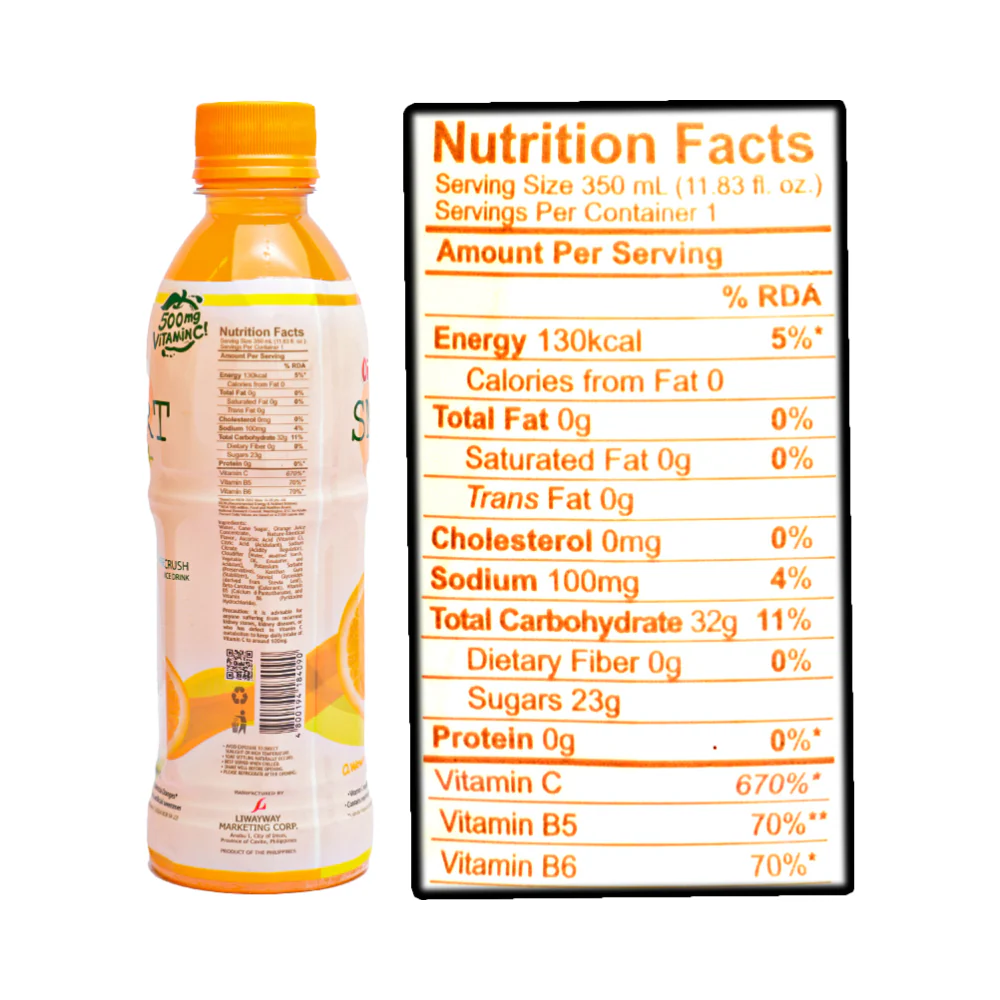 Oishi Smart C+ Juice Drink Orange Crush 350ml - Image 2