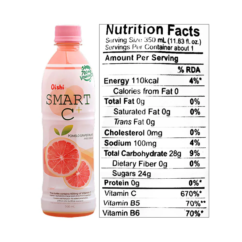 Oishi Smart C+ Juice Drink Pomelo Grapefruit 500ml - Image 2