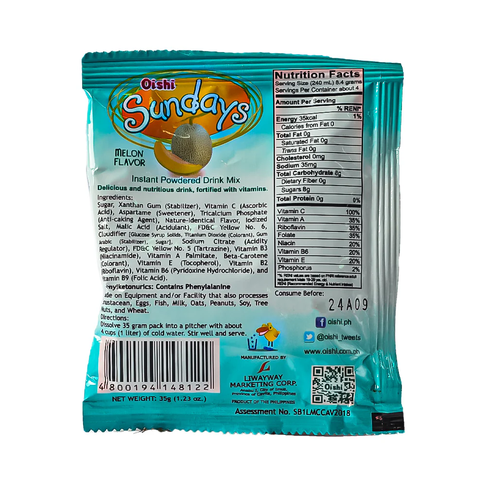 Oishi Sundays Juice Melon 35g - Image 2