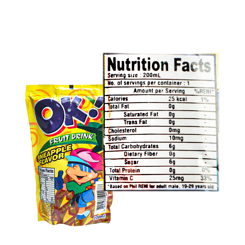 OK! Fruit Drink Pineapple 200ml - Image 2