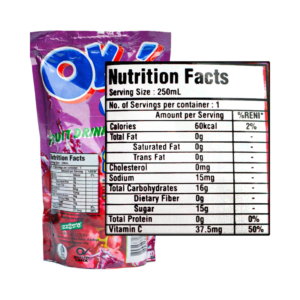 OK! Laki Fruit Drink Grape 250ml - Image 2