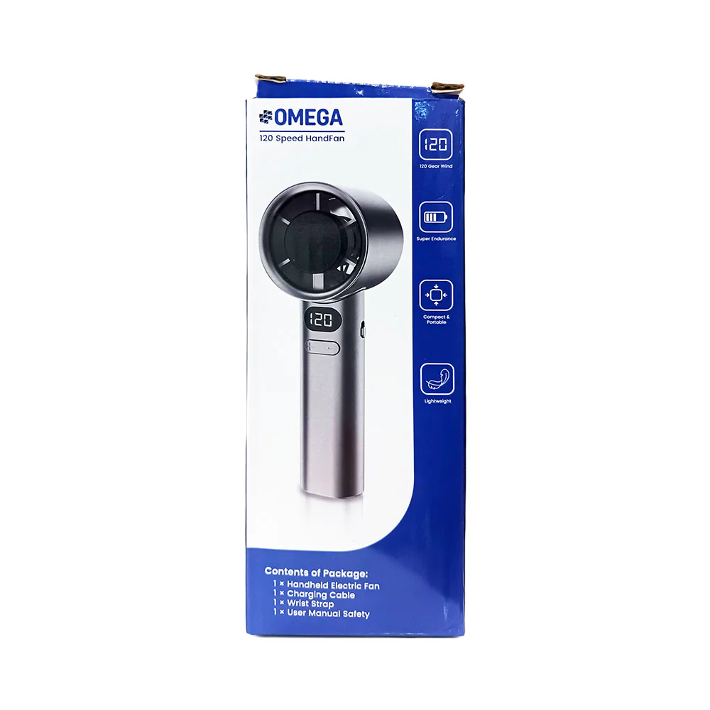 Omega 120 Speed Electric Hand Fan - Image 2