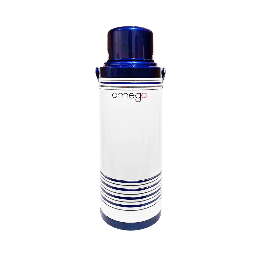Omega Metal Double Cup Vacuum Flask In Gift Box