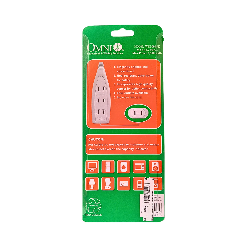 Omni WEE-004 Extension Cord Set 4M 250V - Image 2