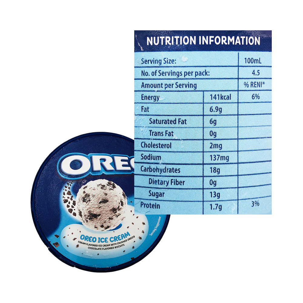 Oreo Ice Cream Tub 450ml - Image 2