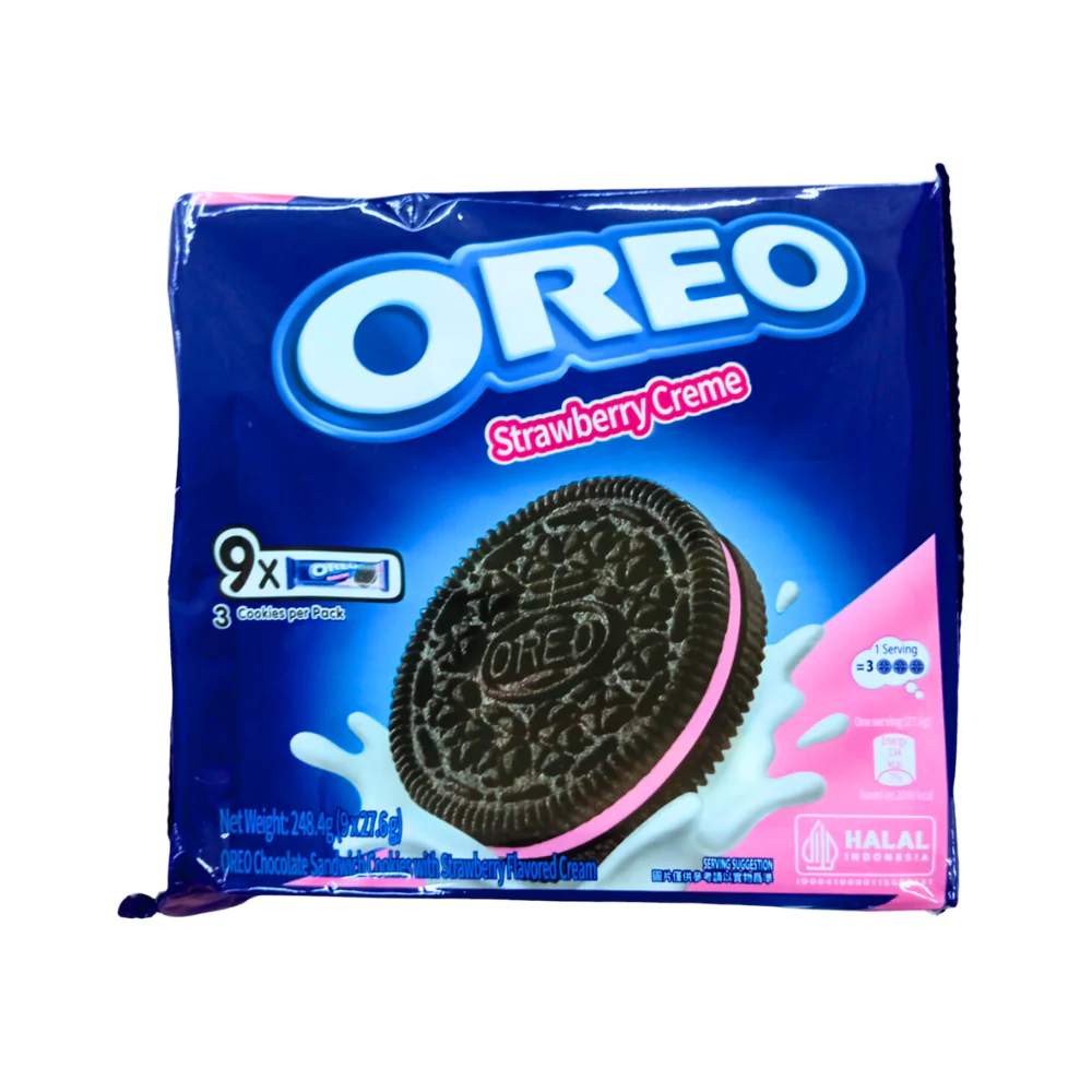 Oreo Strawberry Creme Sandwich Cookies 27.6g x 9's - Image 3