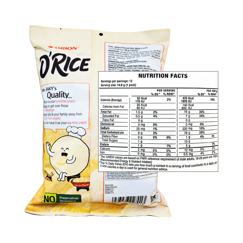 Orion O'rice Natural Snow Flavor 129g - Image 2