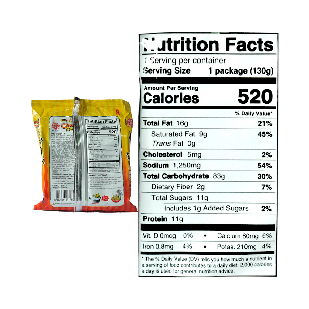 Ottogi Cheese Ramen Stir Fry Noodle Spicy 130g - Image 3