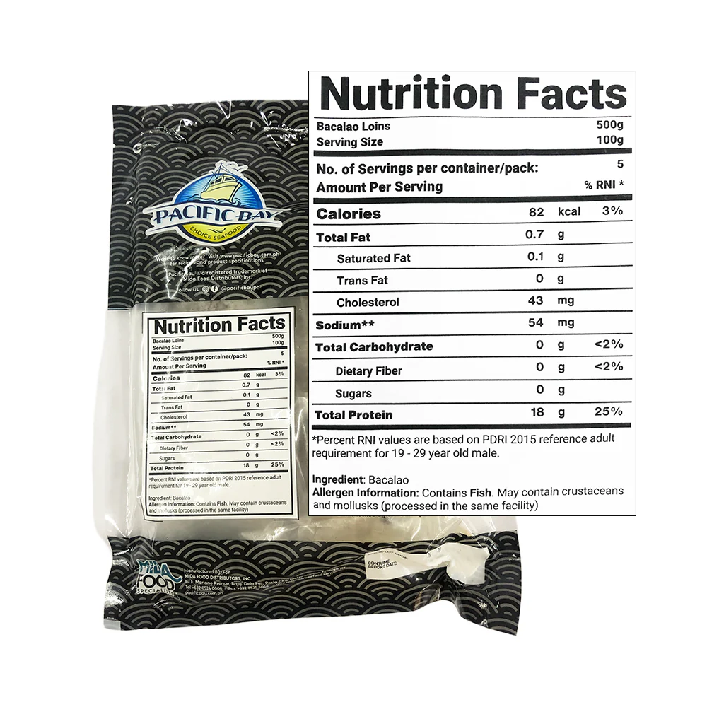 Pacific Bay Frozen Fresh Bacalao Loins 500g - Image 2