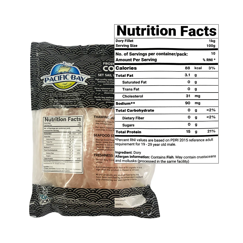 Pacific Bay Frozen Fresh Cream Dory Fillet 1kg - Image 2