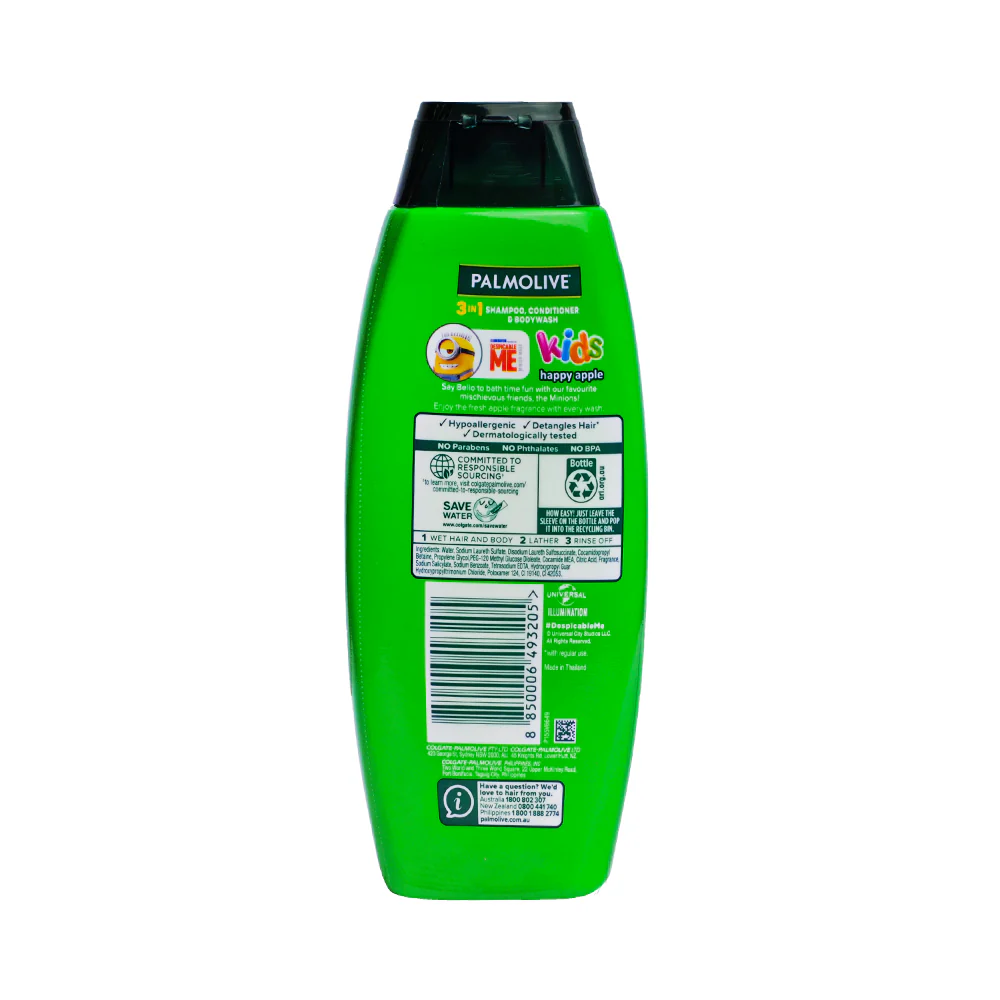 Palmolive 3in1 Kids Shampoo And Conditioner Happy Apple 350ml - Image 2