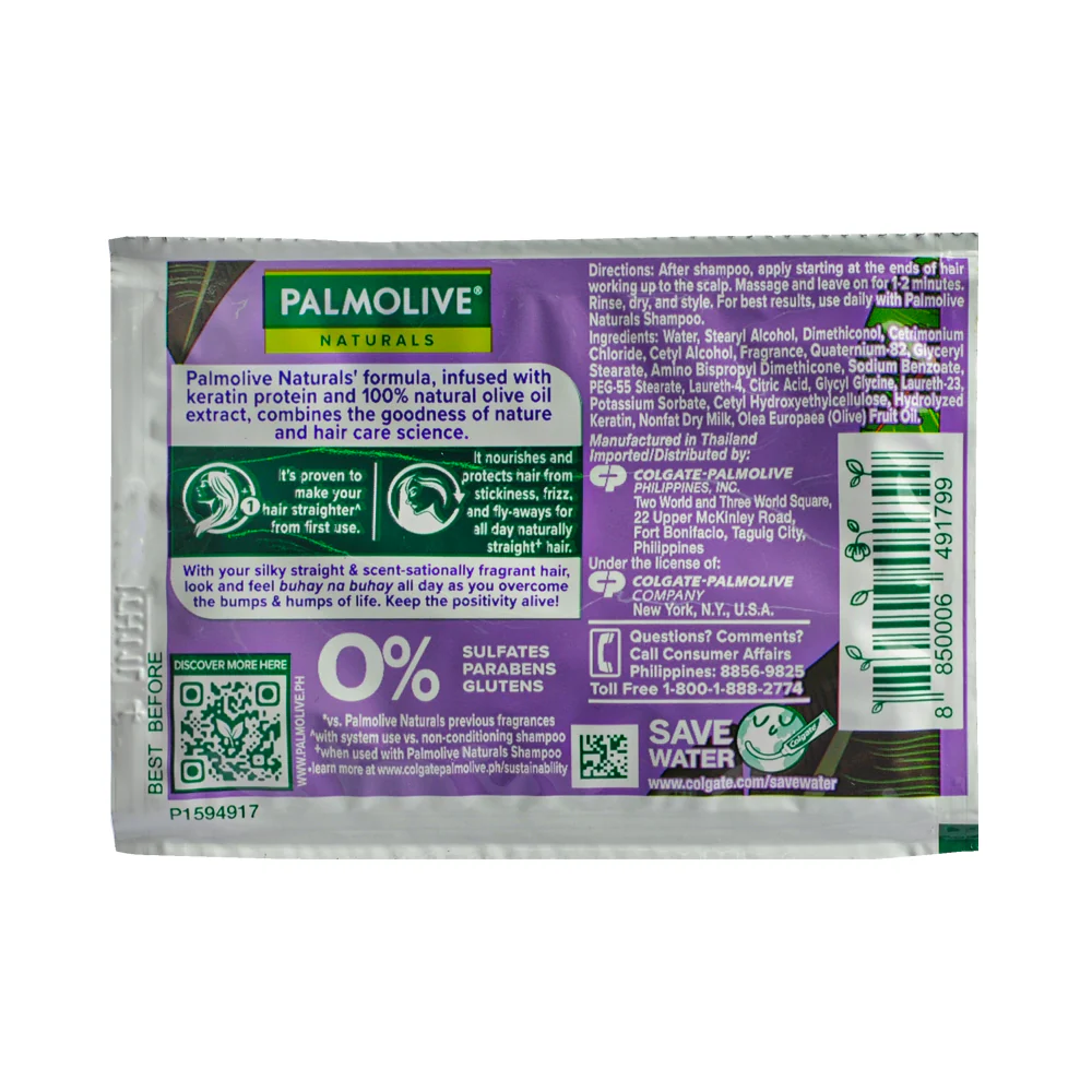 Palmolive Naturals Conditioner Silky Straight 12ml x 12's - Image 2