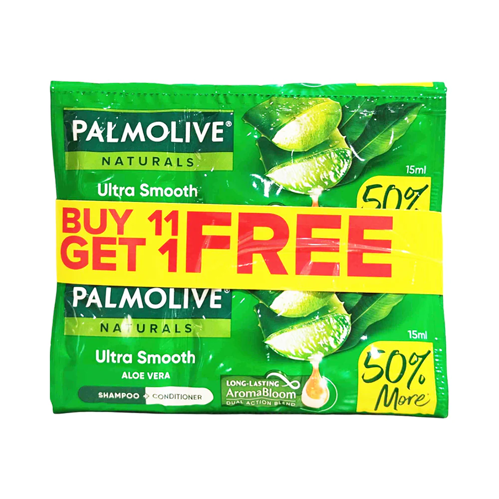 Palmolive Naturals Shampoo And Conditioner Healthy And Smooth 15ml x 11's + 1