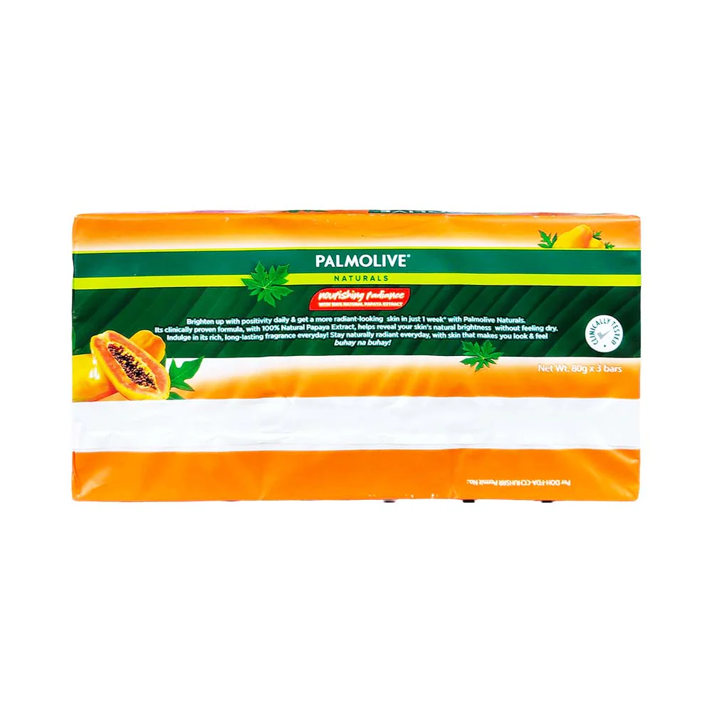 Palmolive Naturals White Bar Soap With 100% Natural Papaya Value Pack 80g x 3's - Image 2