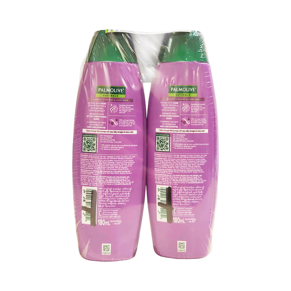 Palmolive Shampoo And Conditioner Silky Straight 180ml x 2's - Image 2