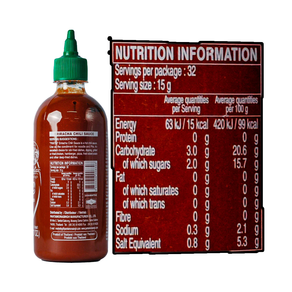 Pantai Sriracha Chili Sauce 435ml (17oz) - Image 3