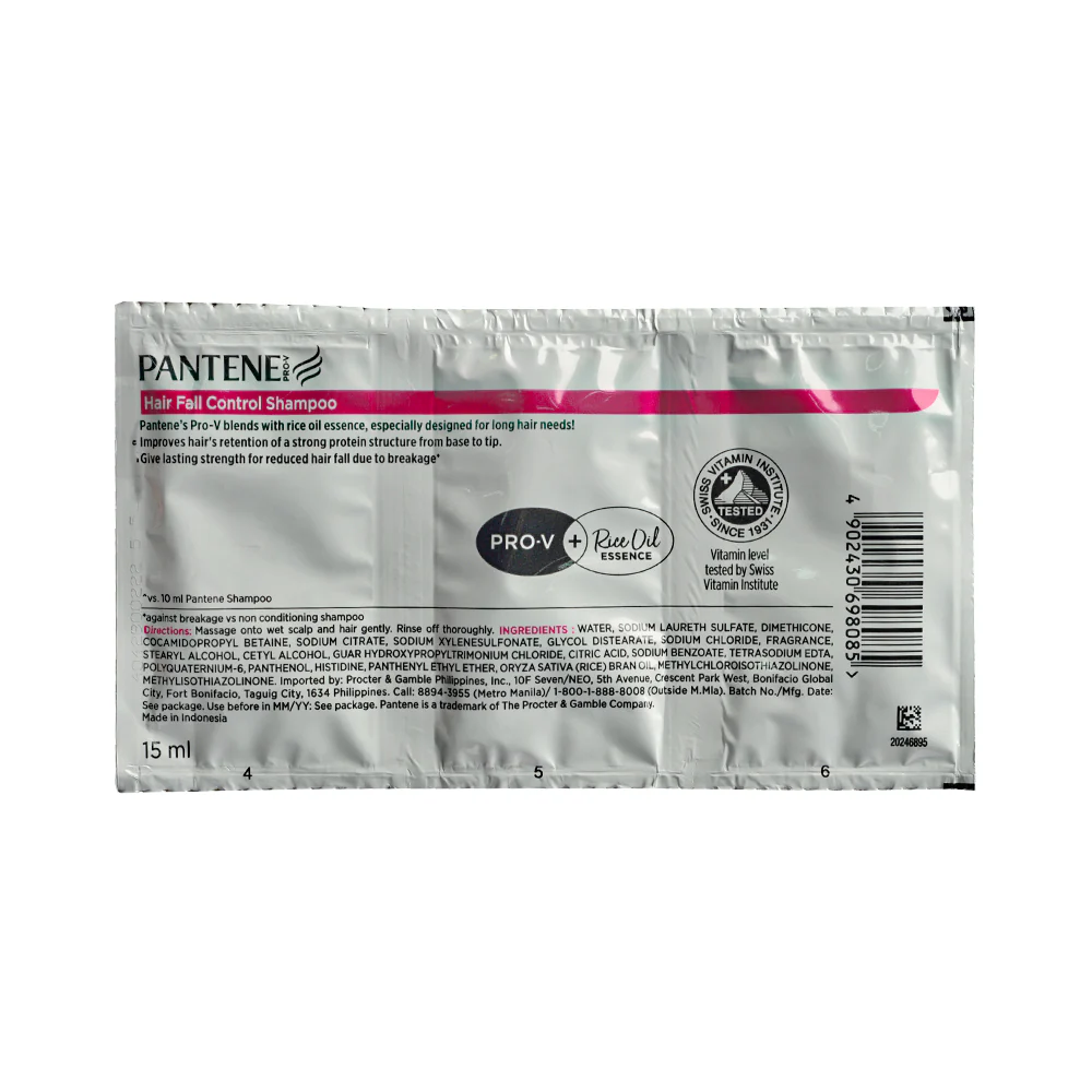 Pantene Shampoo Hair Fall Control 15ml x 12's - Image 2