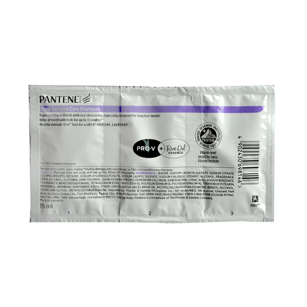 Pantene Shampoo Total Damage Care 15ml x 12's - Image 2