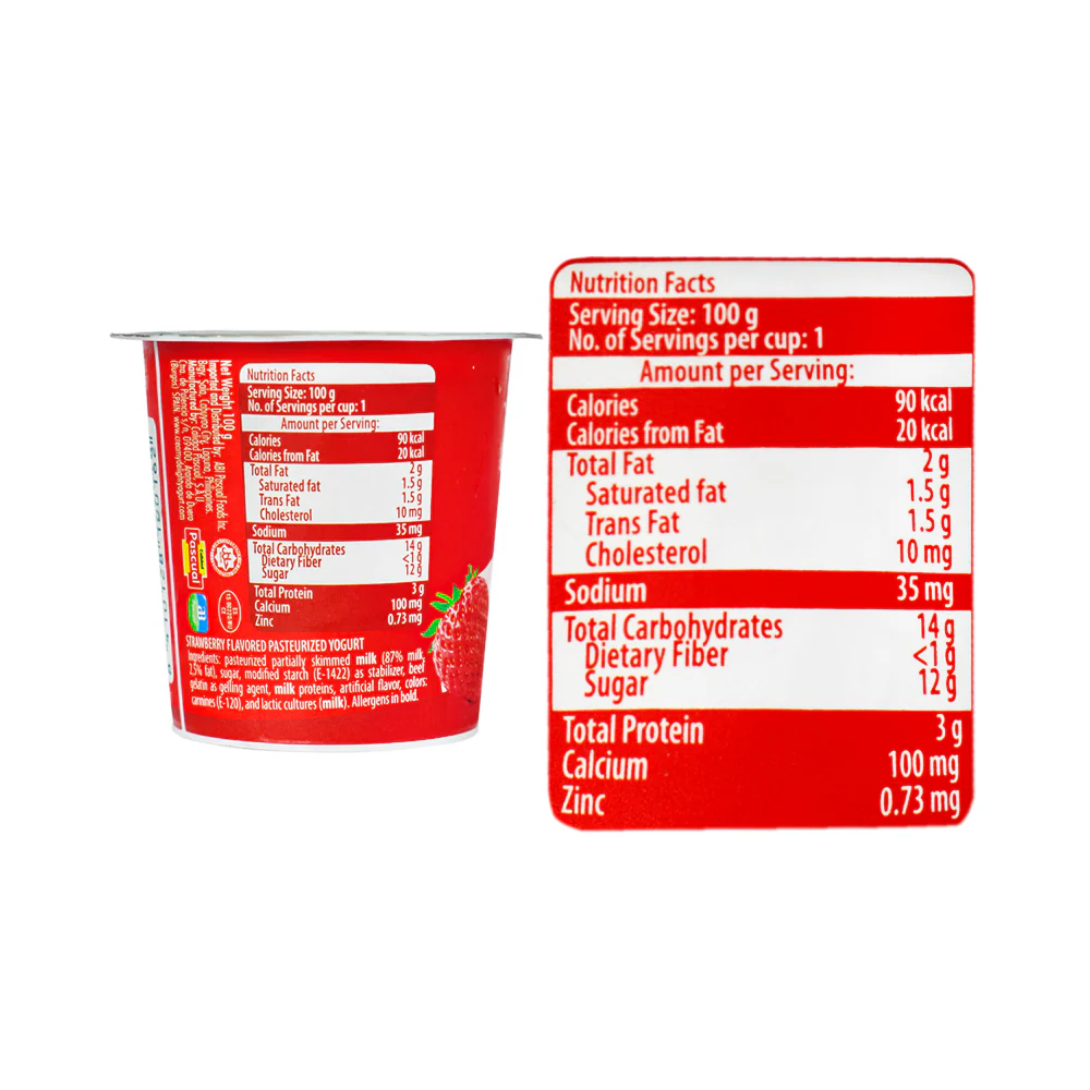 Pascual Pasteurized Yogurt Original With Strawberry Bits 100g - Image 3