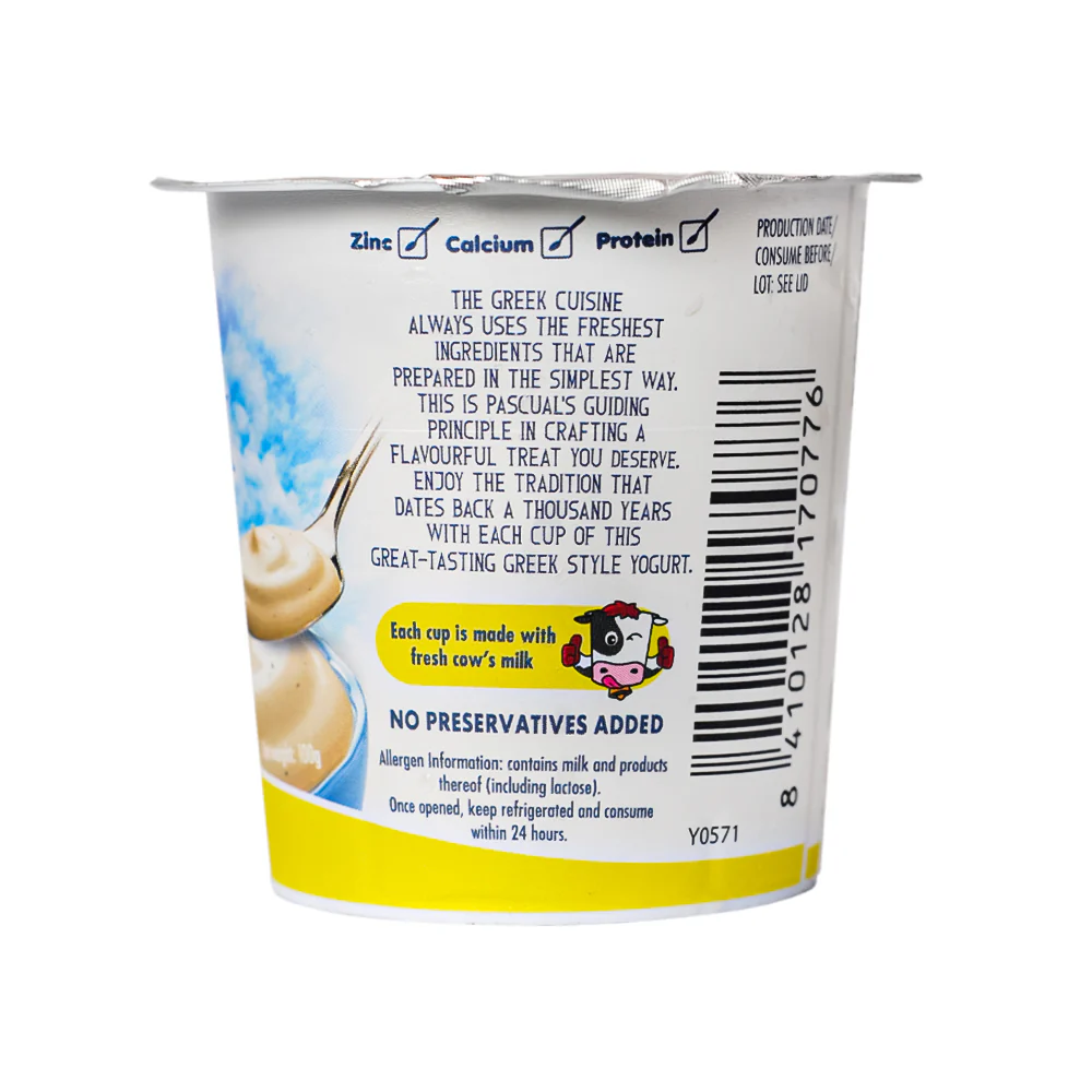 Pascual Pasteurized Yogurt Yogurt Greek Style Vanilla 100g - Image 3