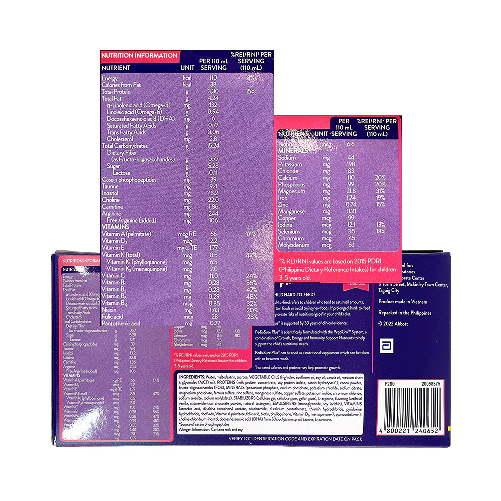 Pedia Sure Plus Liquid Chocolate Milk Drink 110ml x 4's - Image 2