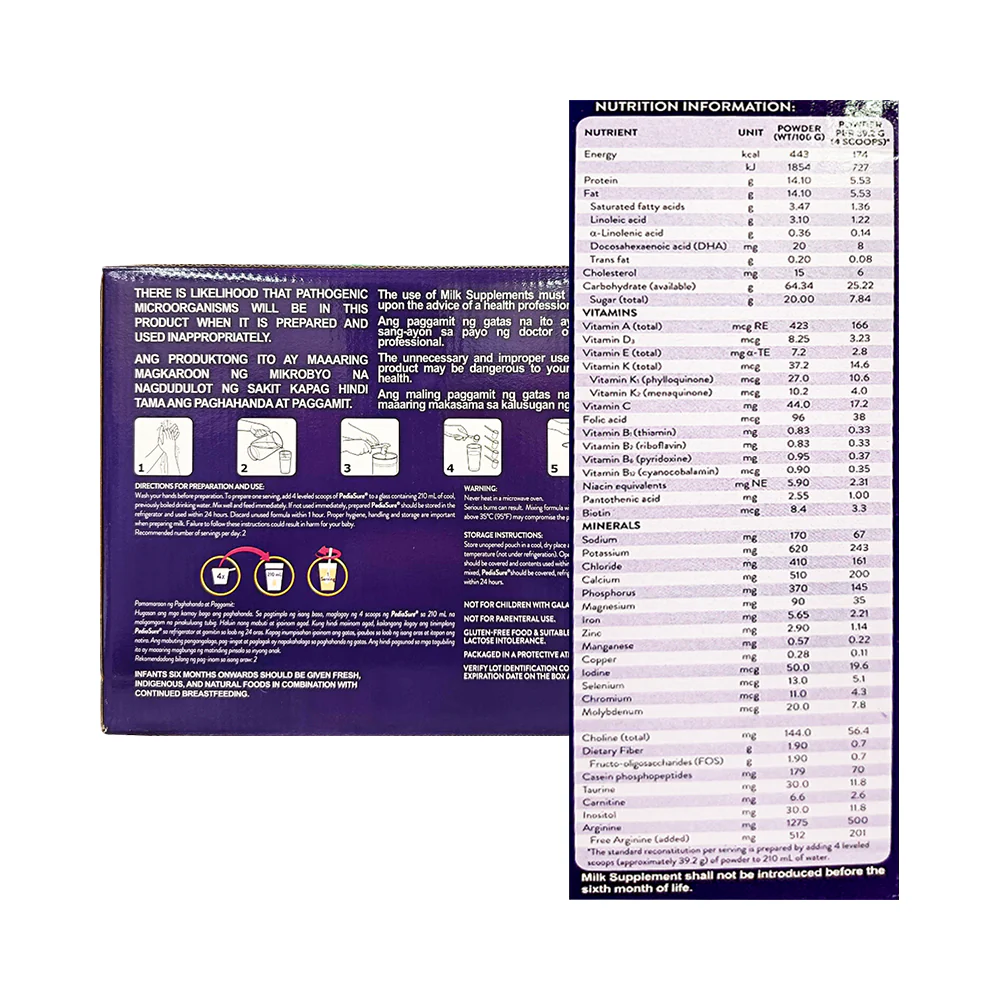Pediasure Milk Supplement 1-3 Years Old Vanilla 2.8kg - Image 2