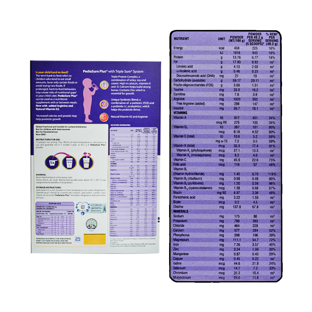 Pediasure Plus Chocolate with Triple Sure System 450g - Image 2